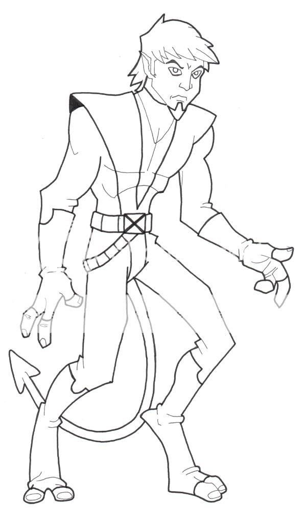 X Men Nightcrawler Coloring Pages Sketch Coloring Page